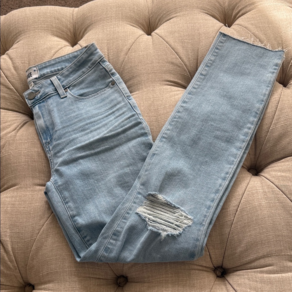 PAIGE Sky Blue Ankle Jeans for Women - Picture 8 of 11